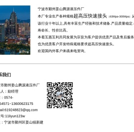 超高压快速接头